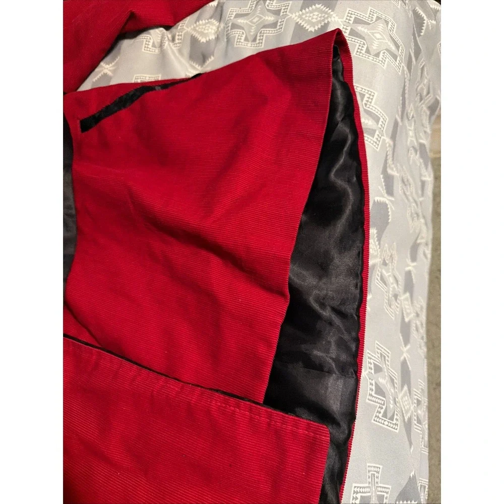 VTG 50-60s Baskin Chicago Mens Large , Red Corduroy Smoking Jacket Lounging Robe